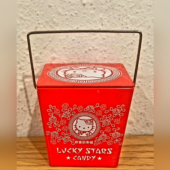 Hello Kitty Other - Hello Kitty Lucky Stars Candy Red Chinese Takeaway Mini Tin and Playing Cards